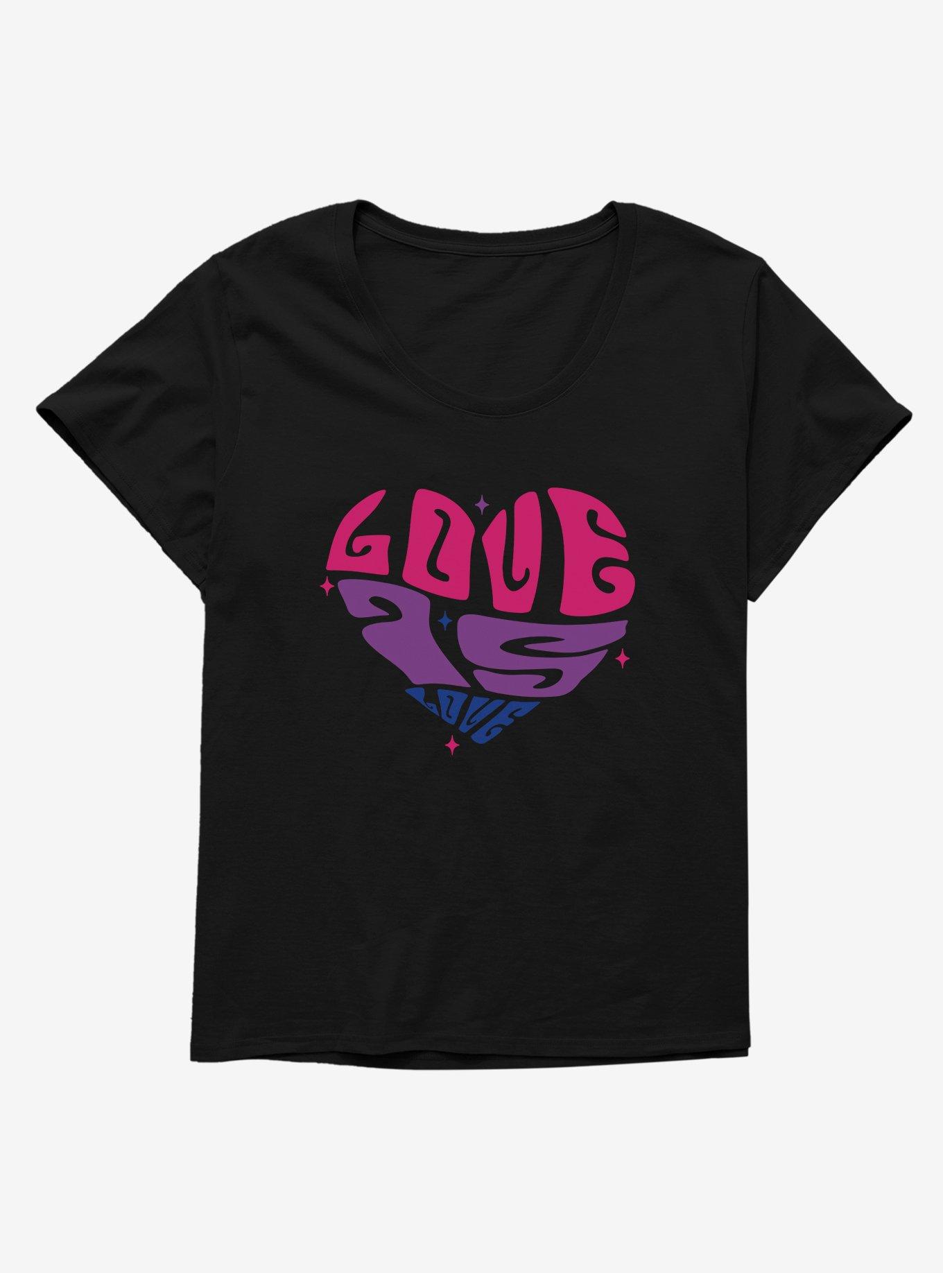 Pride Love Is Bisexual Colors Girls T-Shirt Plus