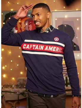 Our Universe Marvel Captain America Long-Sleeve T-Shirt Our Universe Exclusive, , hi-res