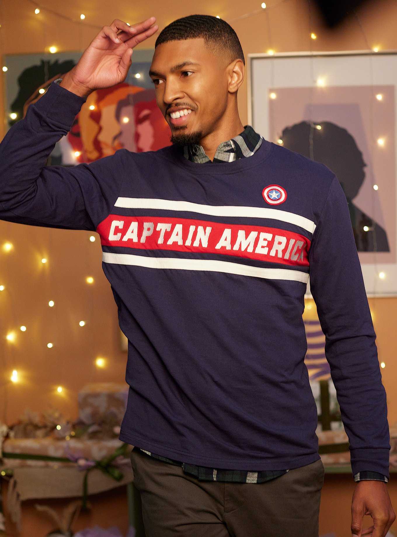 Captain america t outlet shirt full sleeves