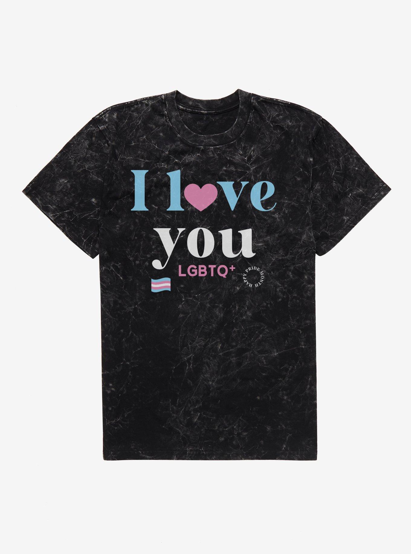 Pride I Love You Transgender Flag Mineral Wash T-Shirt, , hi-res