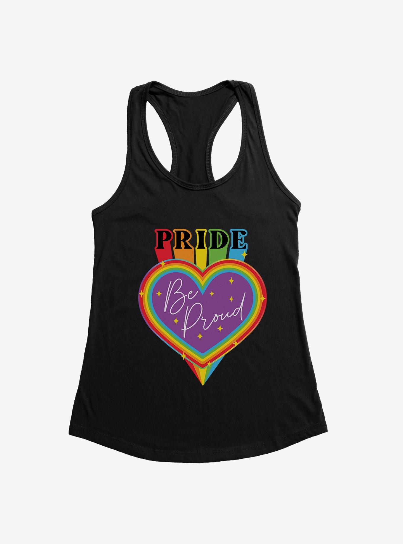 Pride Be Proud Heart Sparkles Girls Tank, BLACK, hi-res