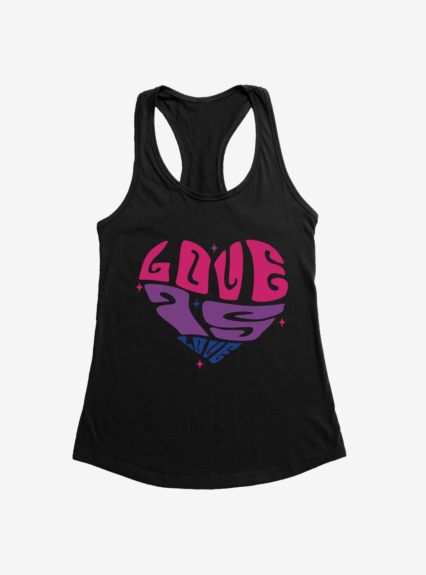 Pride Love Is Love Bisexual Colors Girls Tank, BLACK, hi-res