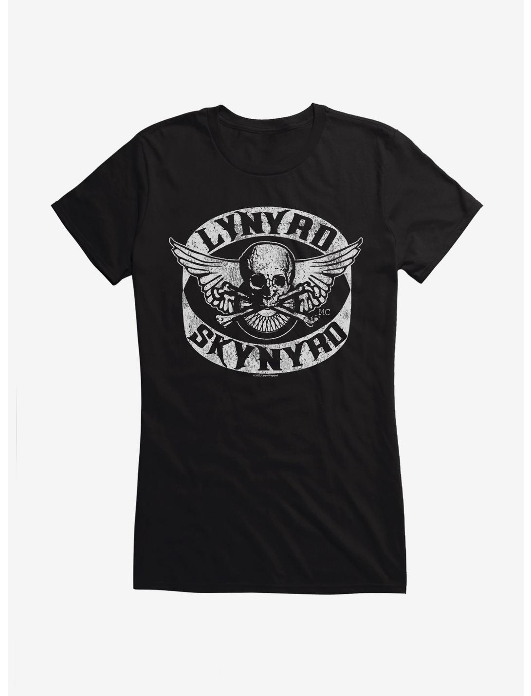 Lynyrd Skynyrd Biker Patch Logo Girls T-Shirt, BLACK, hi-res