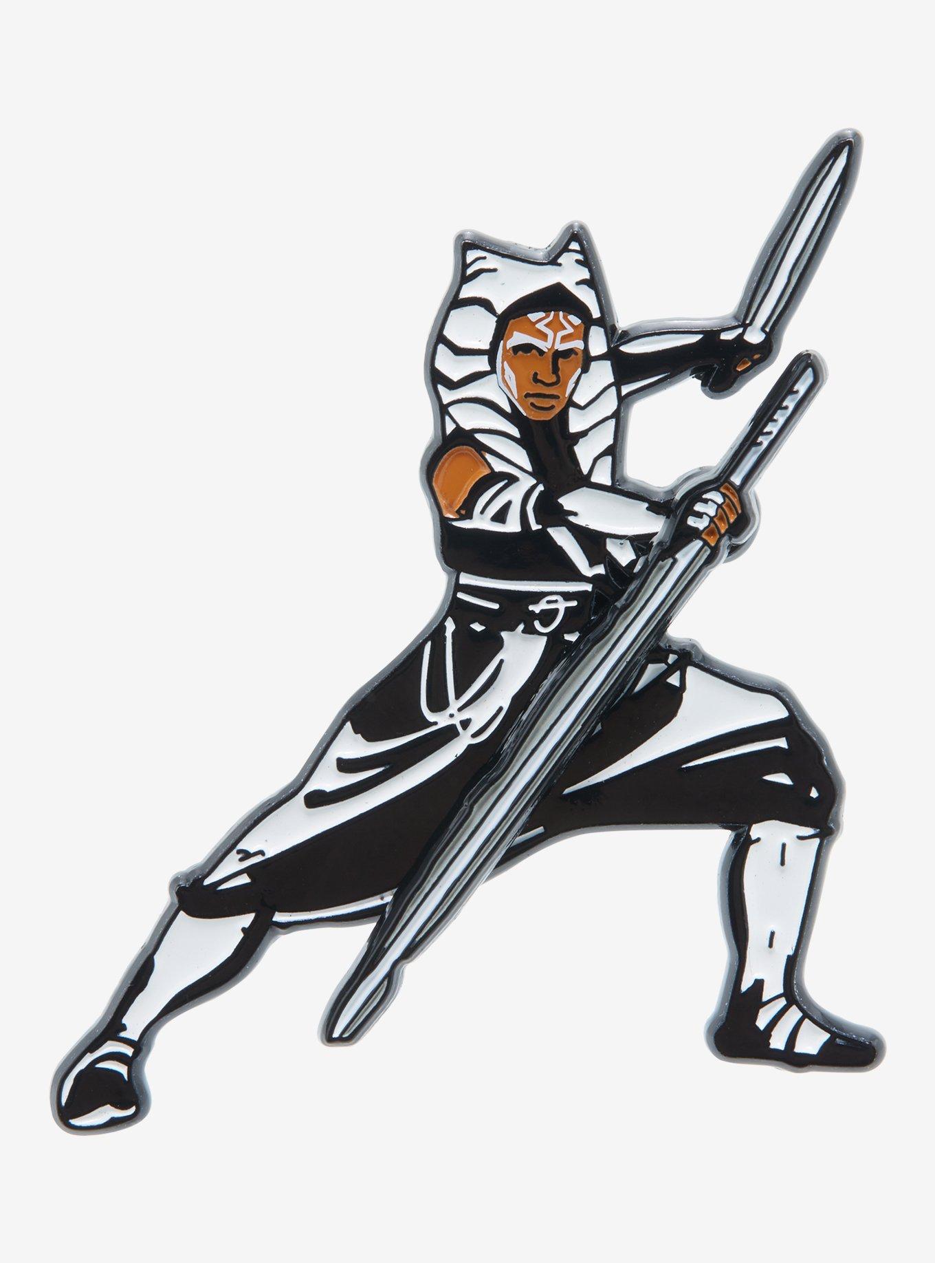 Star Wars Ahsoka Spinning Lightsaber Enamel Pin, , hi-res