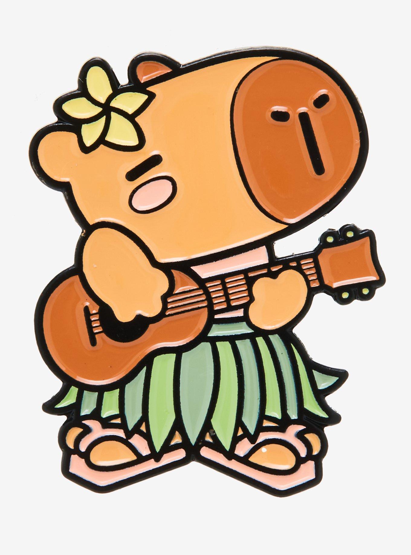 Capybara Hula Enamel Pin, , hi-res
