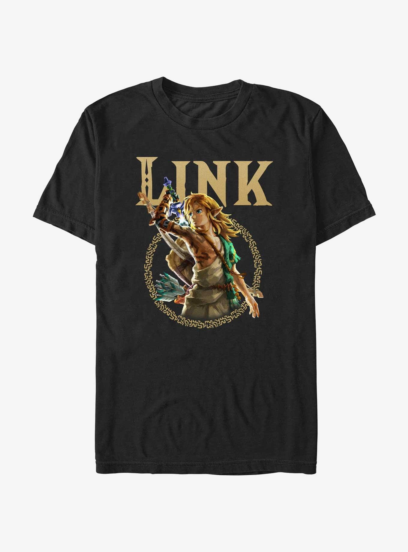 The Legend Of Zelda Tears Of The Kingdom Link Badge T-Shirt, BLACK, hi-res