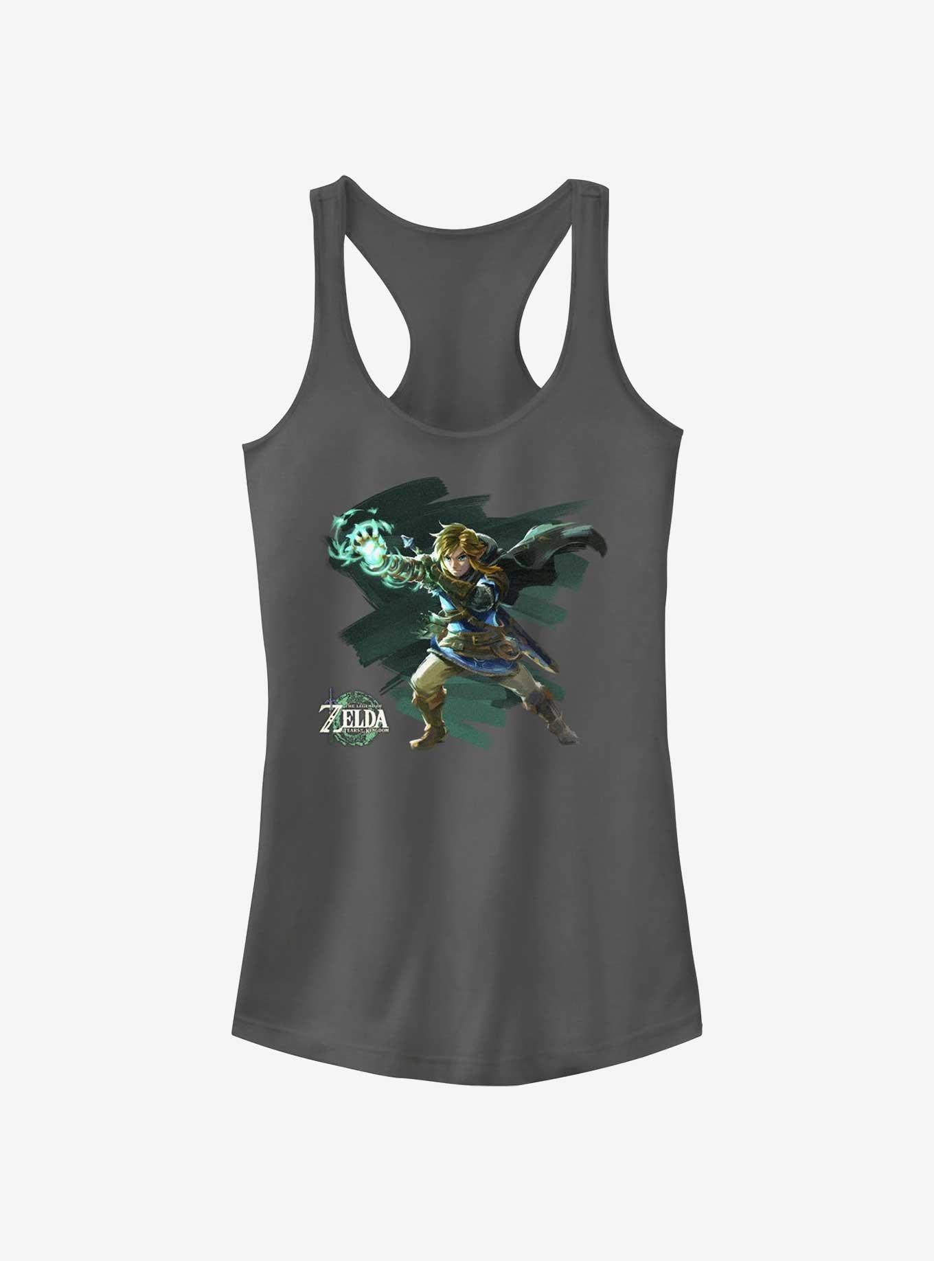 The Legend Of Zelda Tears Of The Kingdom Power Link Stance Girls Tank, CHARCOAL, hi-res