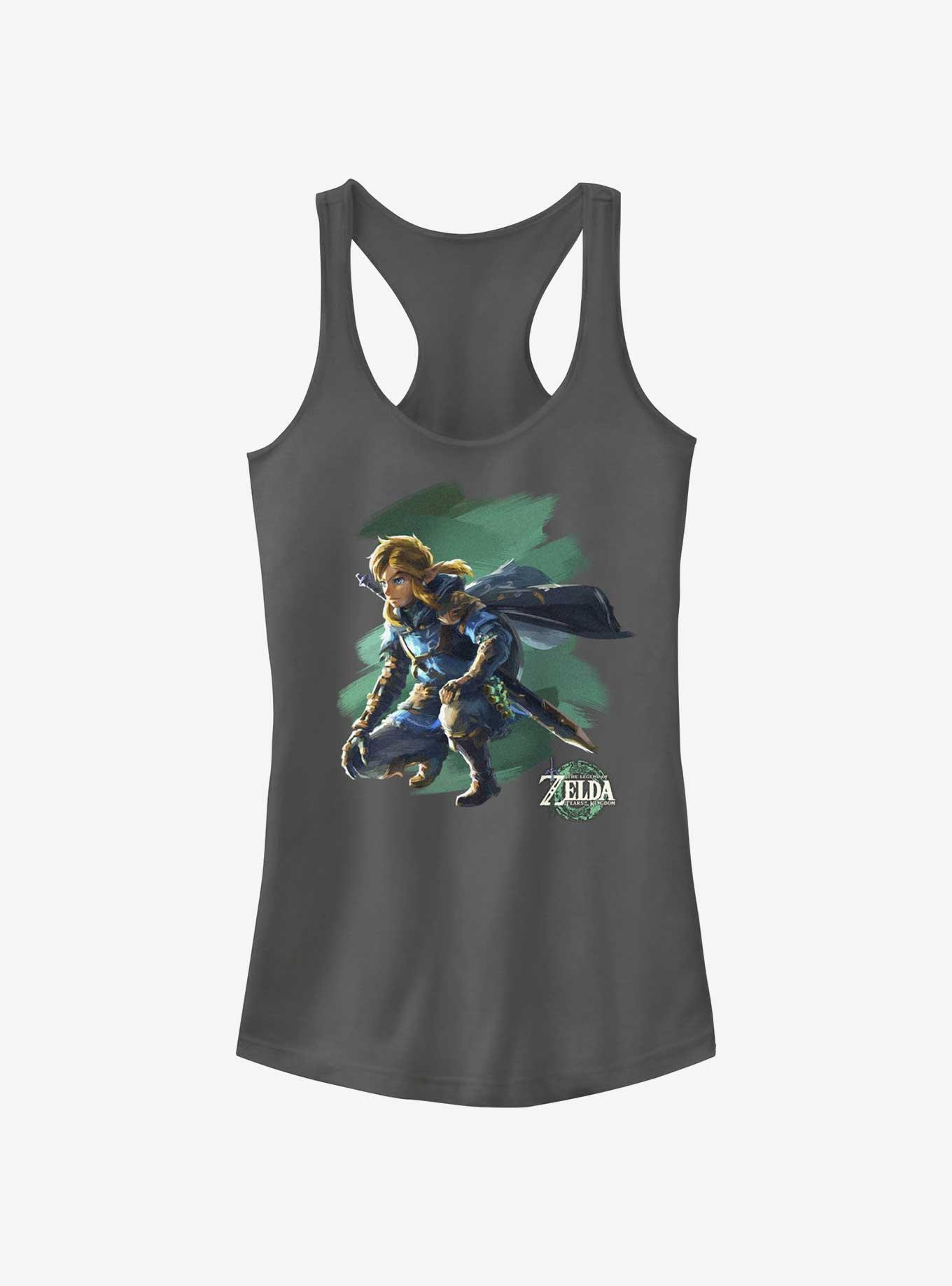 The Legend Of Zelda Tears Of The Kingdom Crouch Link Girls Tank, CHARCOAL, hi-res