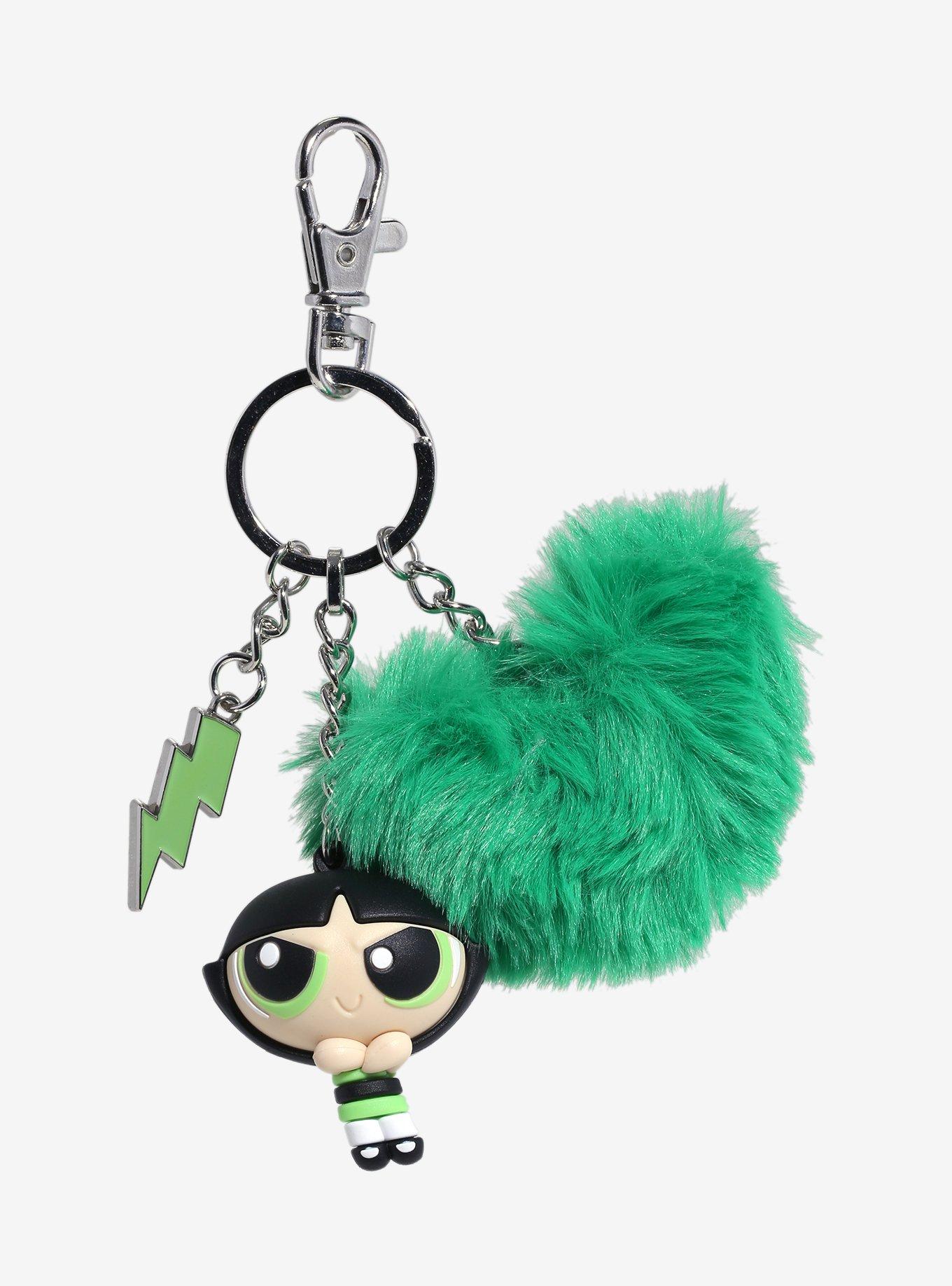 The Powerpuff Girls Buttercup Heart Pom Charm Key Chain, , hi-res