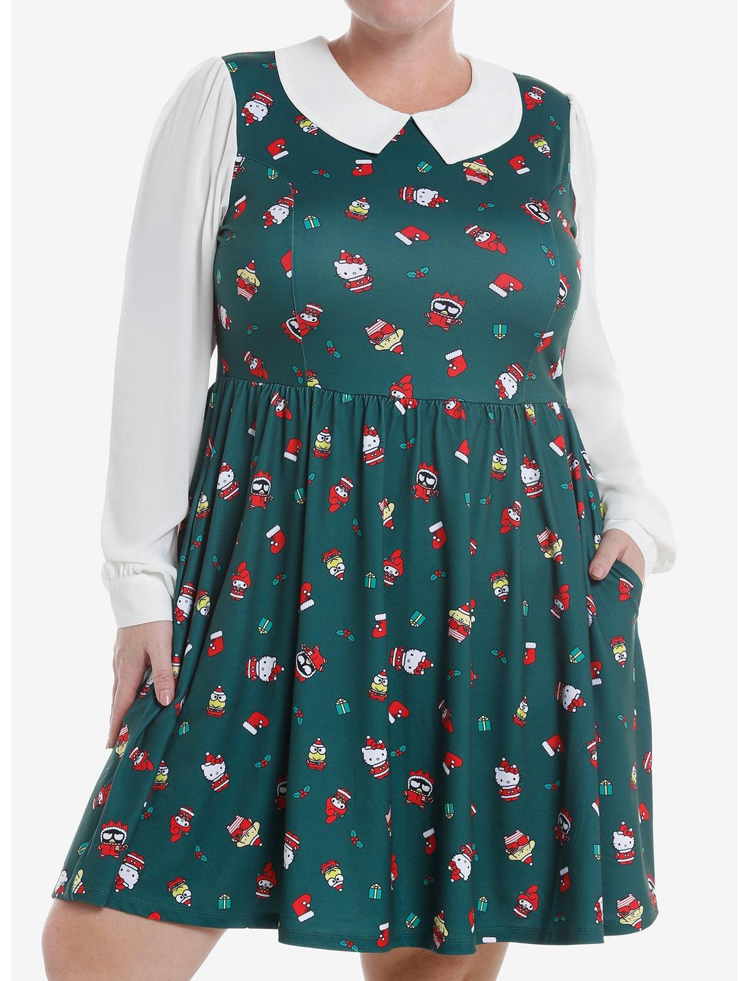 Hello Kitty And Friends Holiday Collar Dress Plus Size, MULTI, hi-res