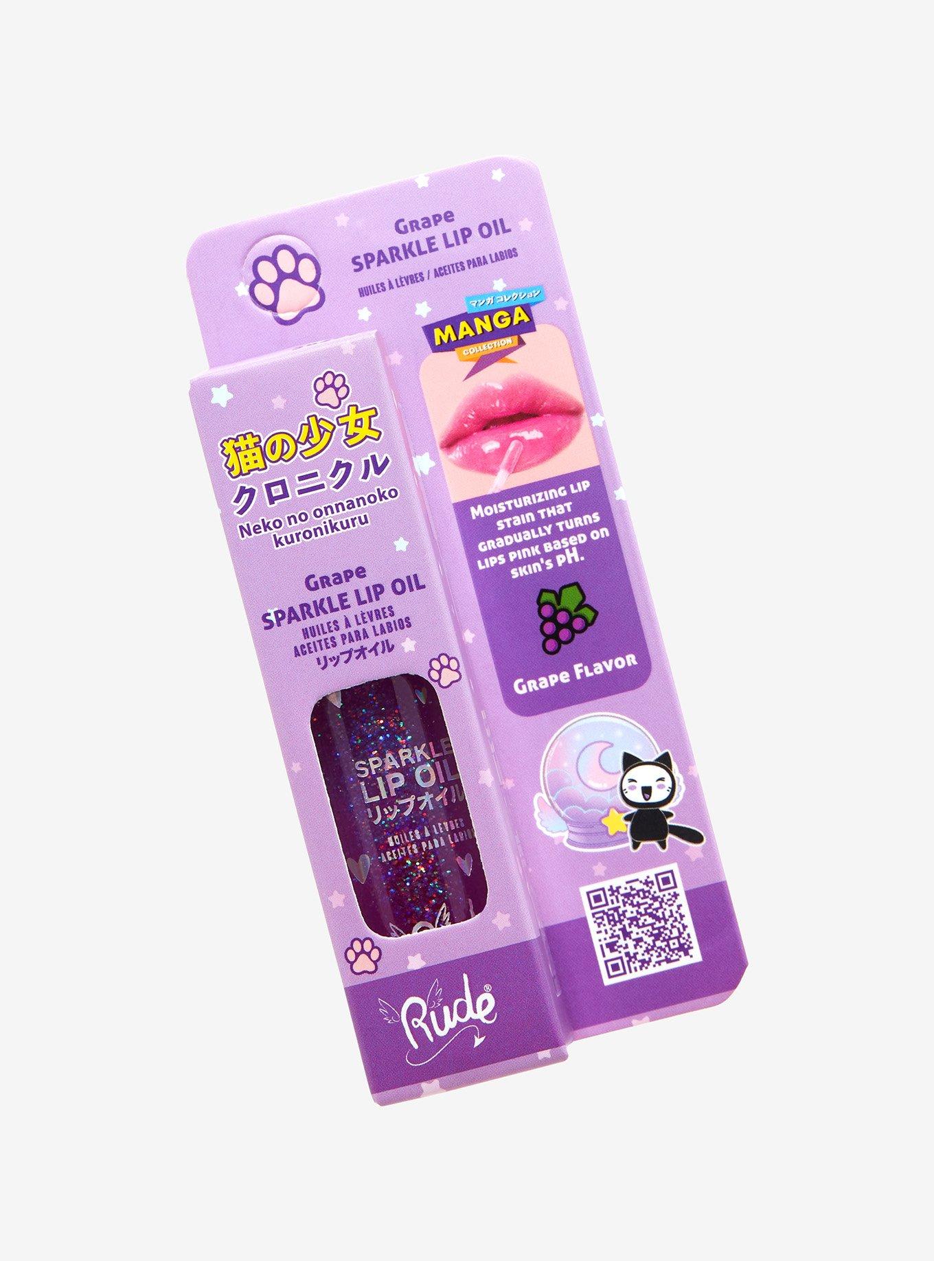 Rude Cosmetics Grape Sparkle Lip Oil, , hi-res