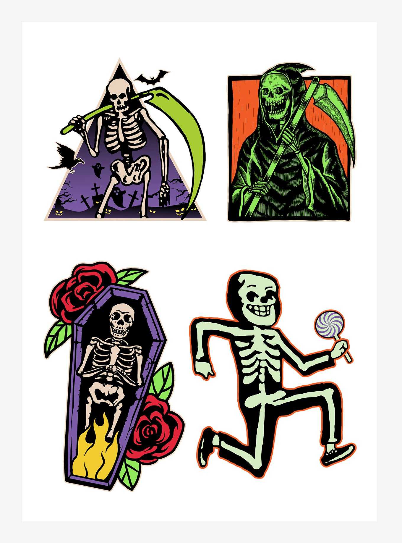 Death Grim Reaper Kiss-Cut Sticker Sheet, , hi-res