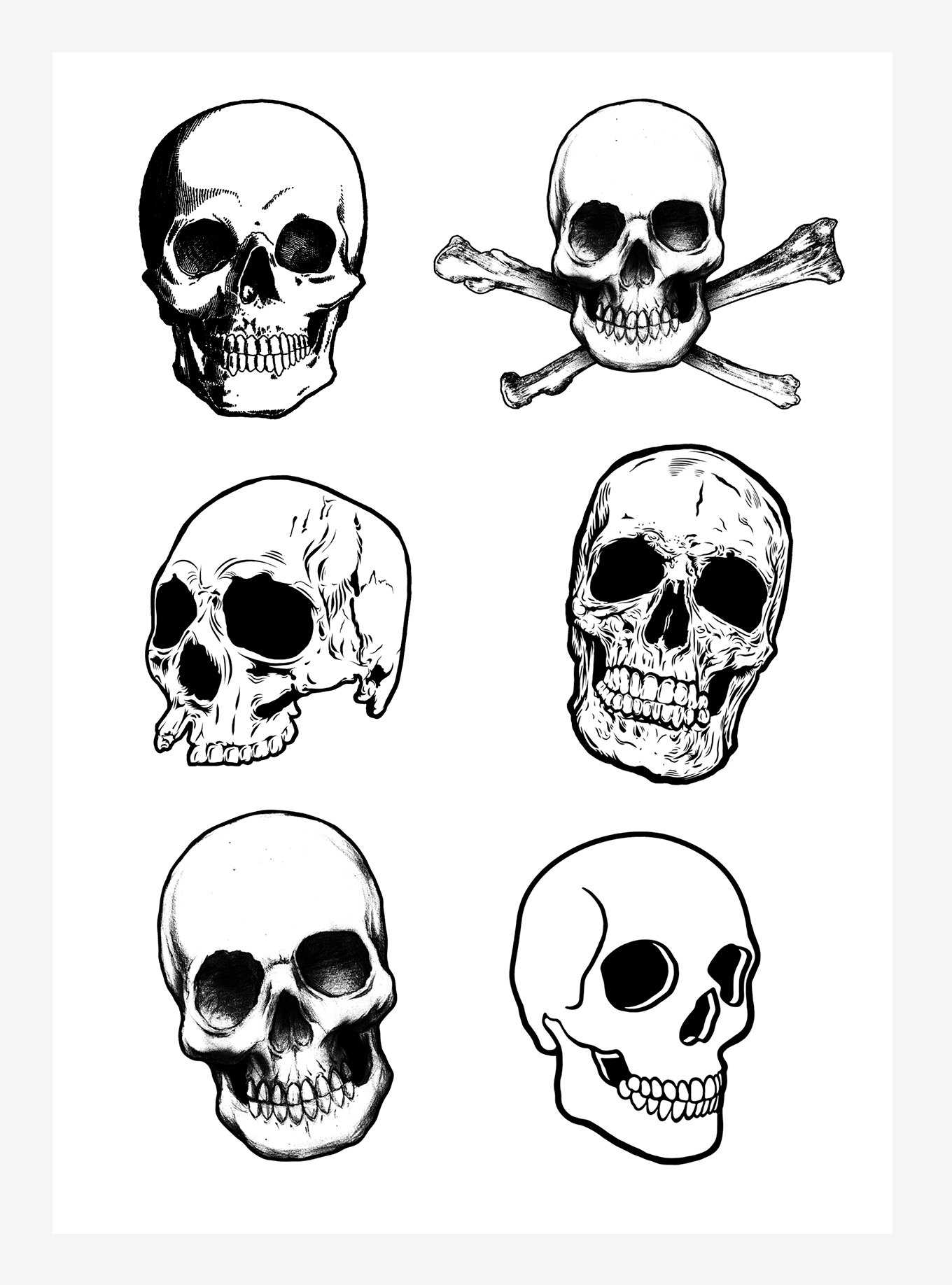 Skulls Kiss-Cut Sticker Sheet, , hi-res
