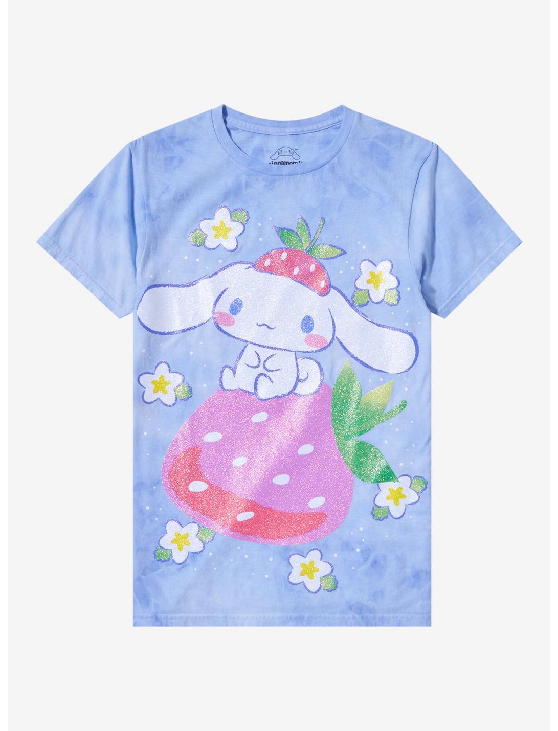Cinnamoroll Strawberry Iridescent Glitter Boyfriend Fit Girls T-Shirt, MULTI, hi-res