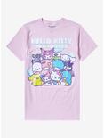 Hello Kitty And Friends Iridescent Glitter Pastel Boyfriend Fit Girls T-Shirt, MULTI, hi-res