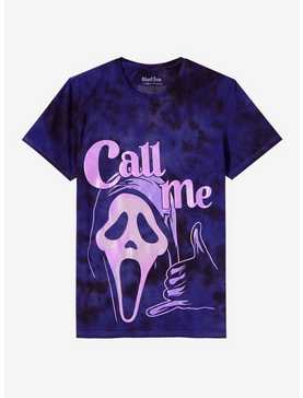 Scream Ghost Face Call Me Glitter Tie-Dye Boyfriend Fit Girls T-Shirt, , hi-res