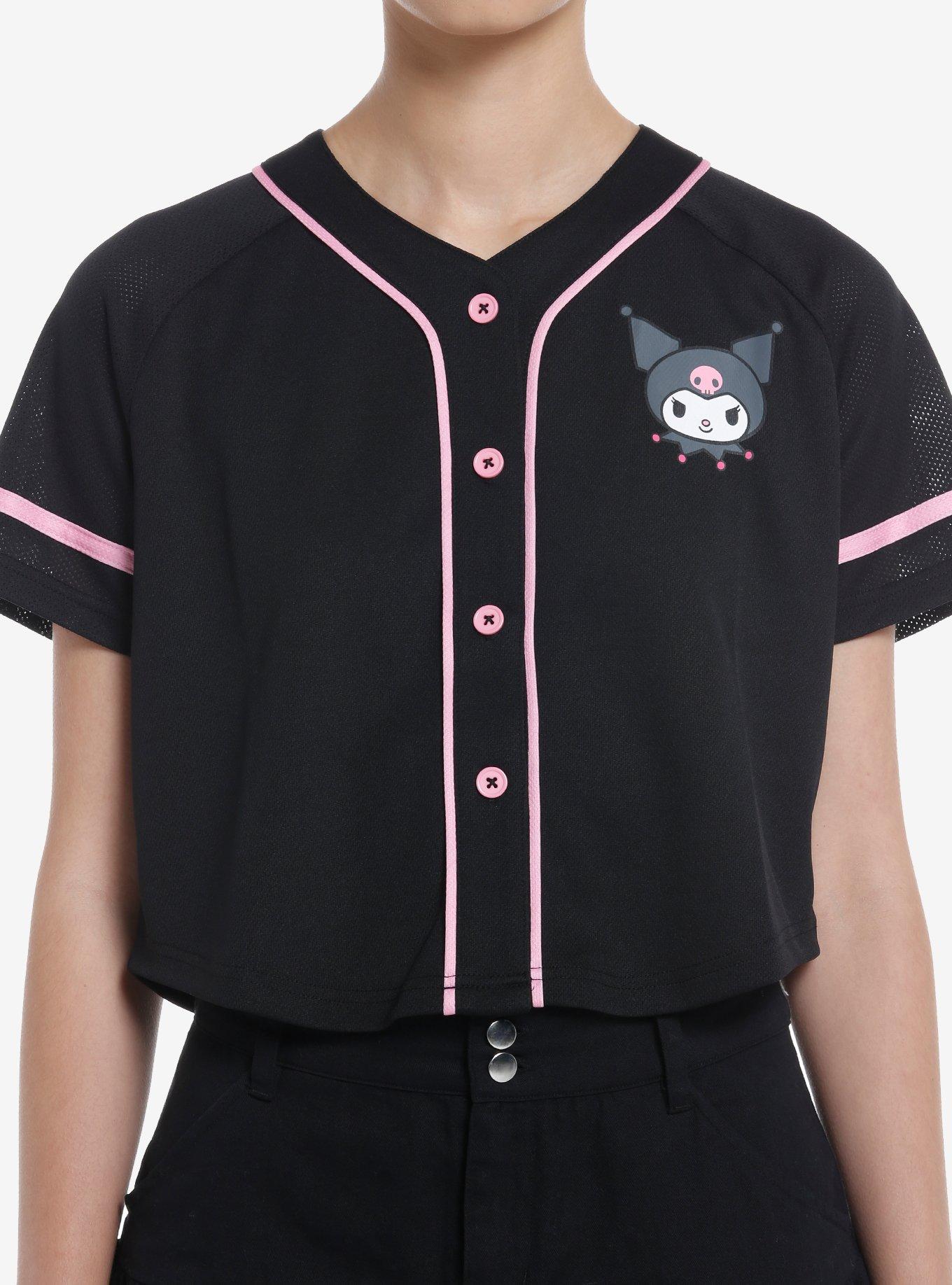 Kuromi Girls Crop Baseball Jersey, MULTI, hi-res