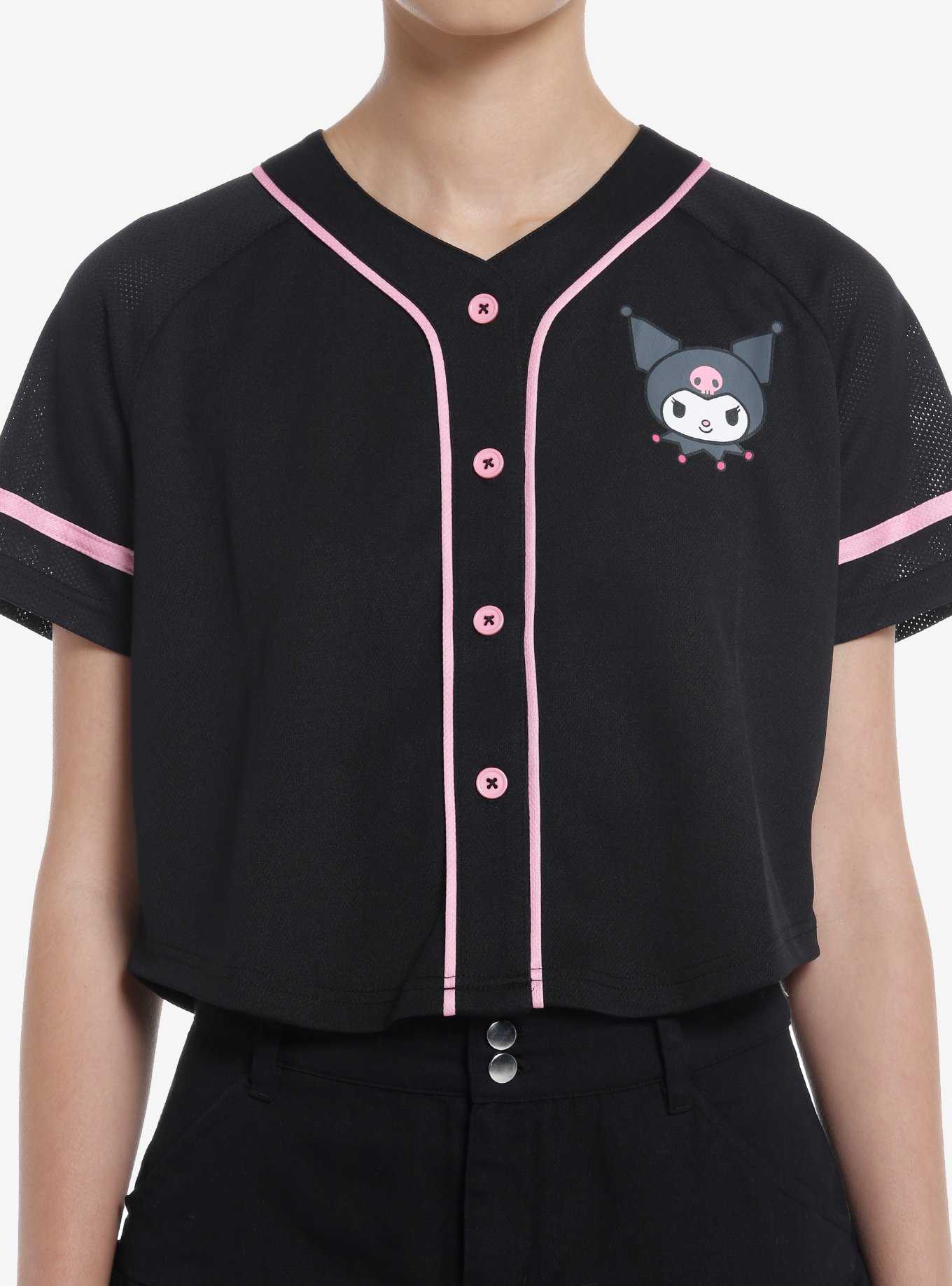 Kuromi Girls Crop Baseball Jersey, , hi-res