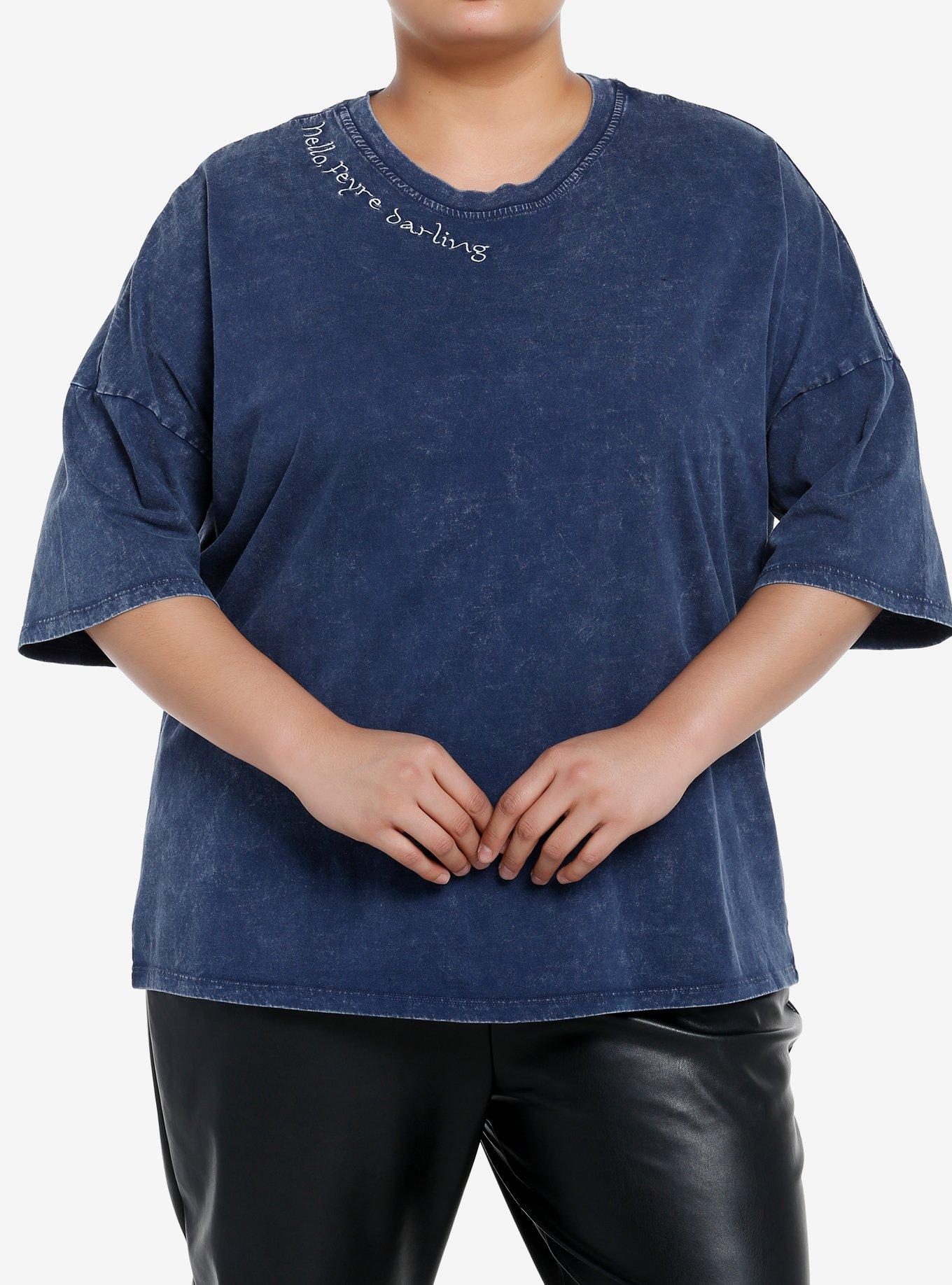A Court Of Thorns And Roses Feyre Mineral Wash Oversized T-Shirt Plus Size, , hi-res