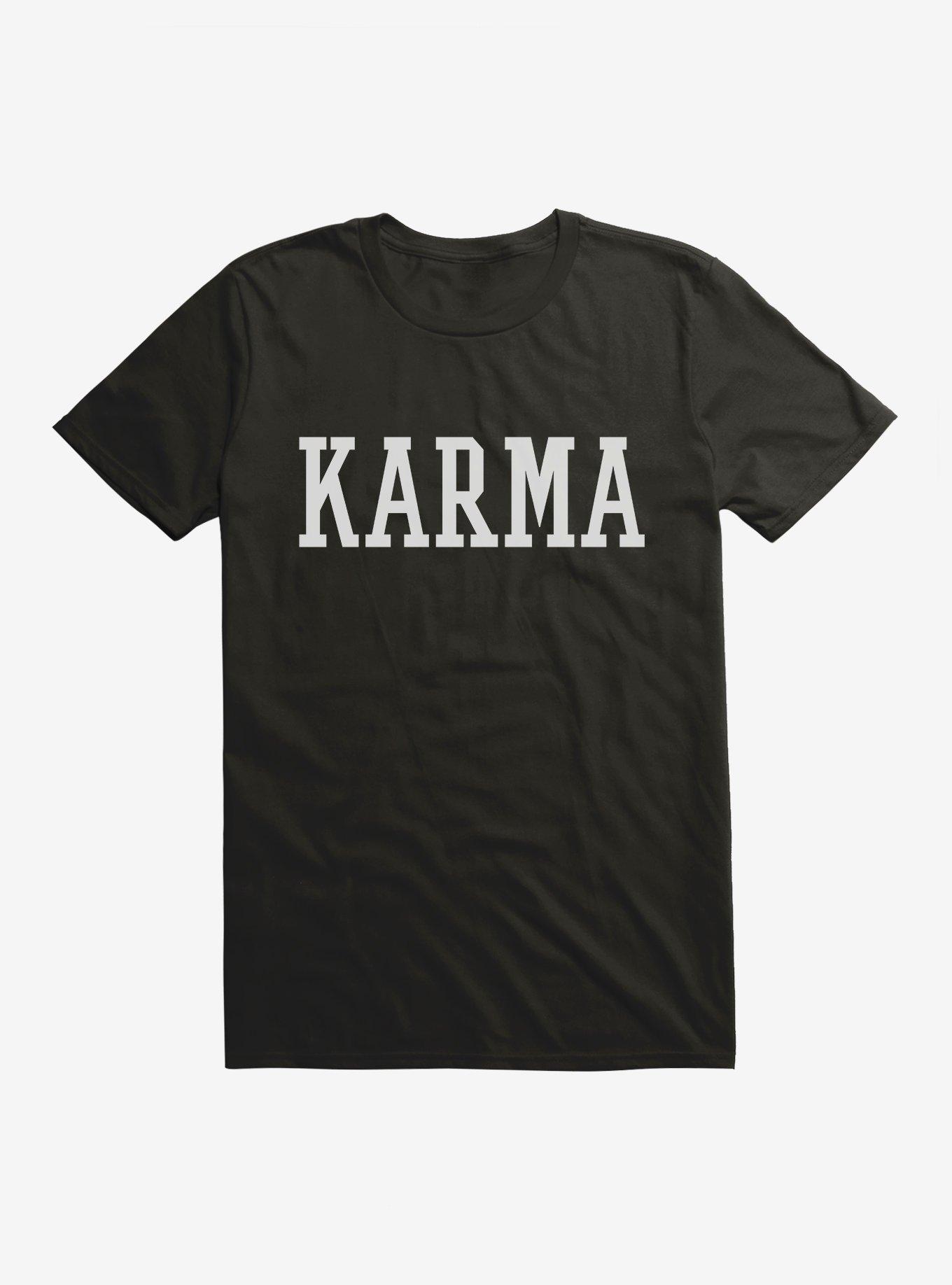 Karma Collegiate Text T-Shirt, BLACK, hi-res view 1