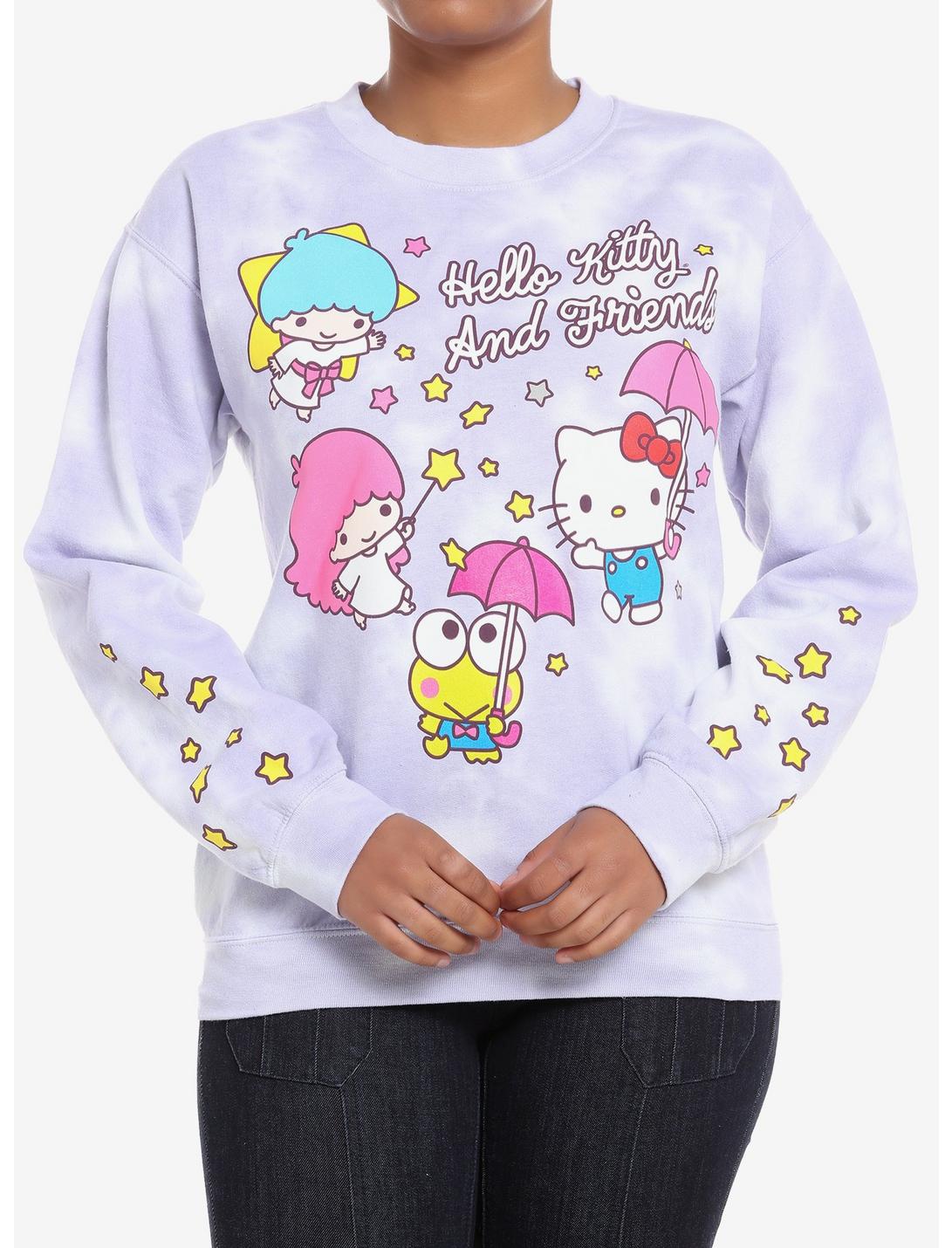 Hello Kitty And Friends Stars Lavender Tie-Dye Girls Sweatshirt, MULTI, hi-res
