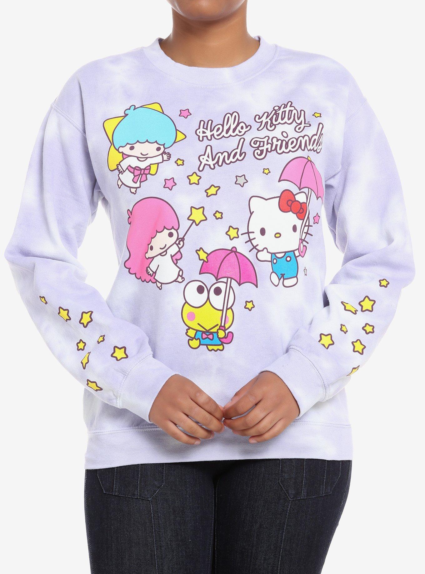 Hello Kitty And Friends Stars Lavender Tie-Dye Girls Sweatshirt, MULTI, hi-res