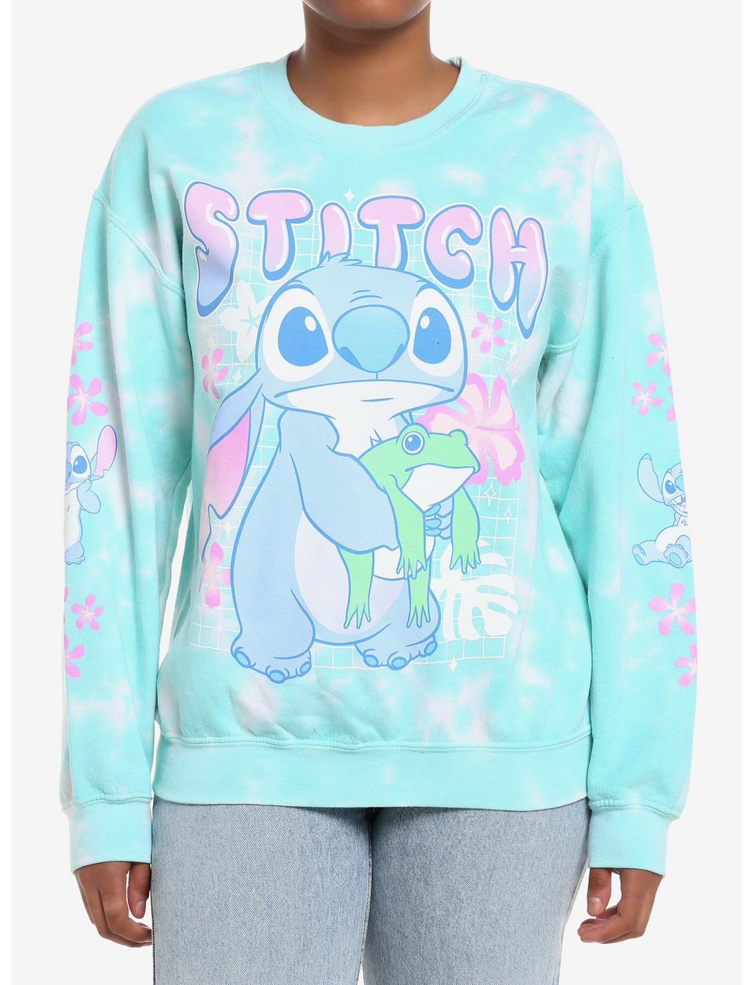 Disney Lilo & Stitch Frog Tie-Dye Girls Sweatshirt, MULTI, hi-res