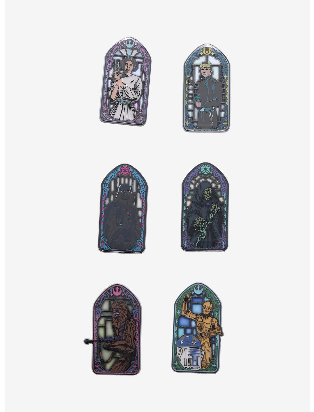 Loungefly Star Wars Stained Glass Portrait Blind Box Enamel Pin - BoxLunch Exclusive, , hi-res