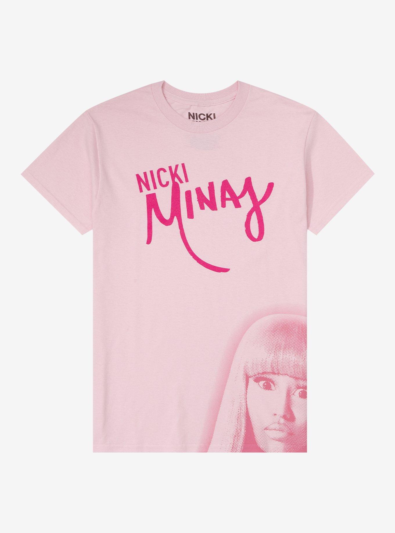 Nicki Minaj Portrait Boyfriend Fit Girls T-Shirt, LIGHT PINK, hi-res