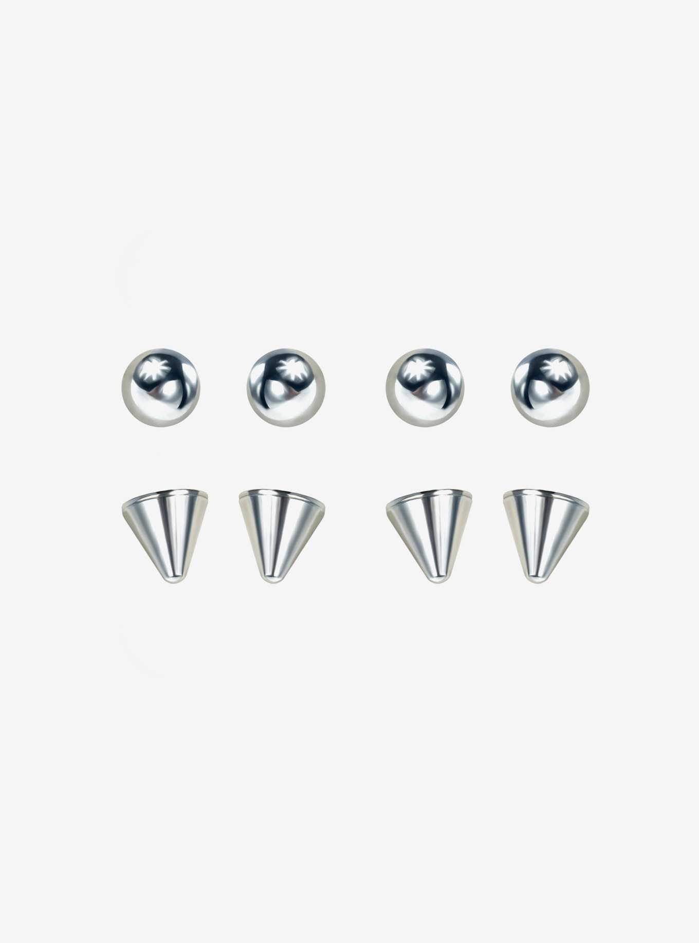 Steel Ball & Spike Circular Barbell Ends 8 Pack, , hi-res