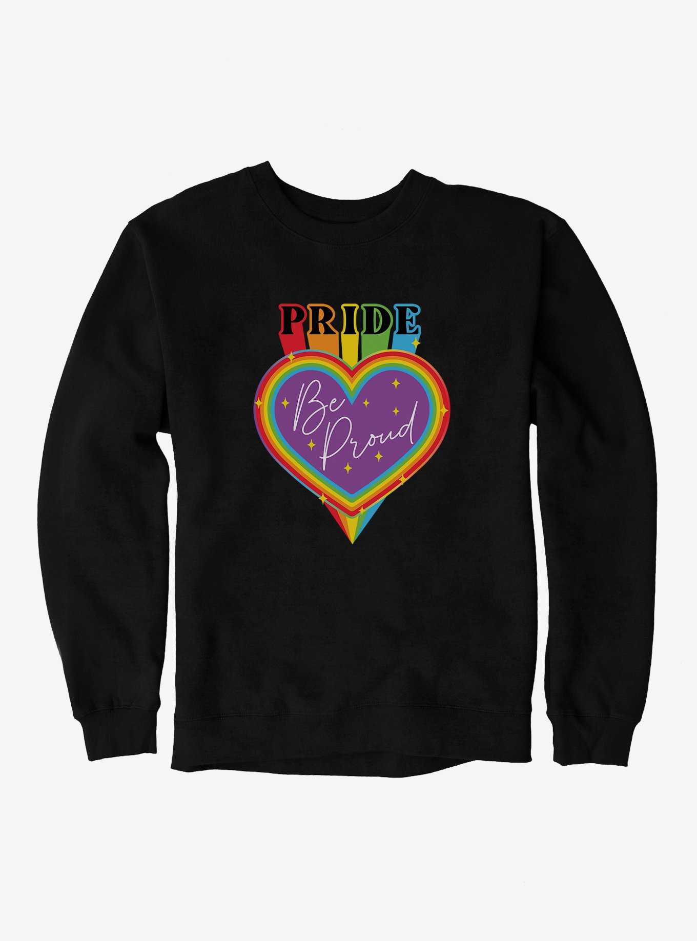 Pride Be Proud Heart Sparkles Sweatshirt, , hi-res