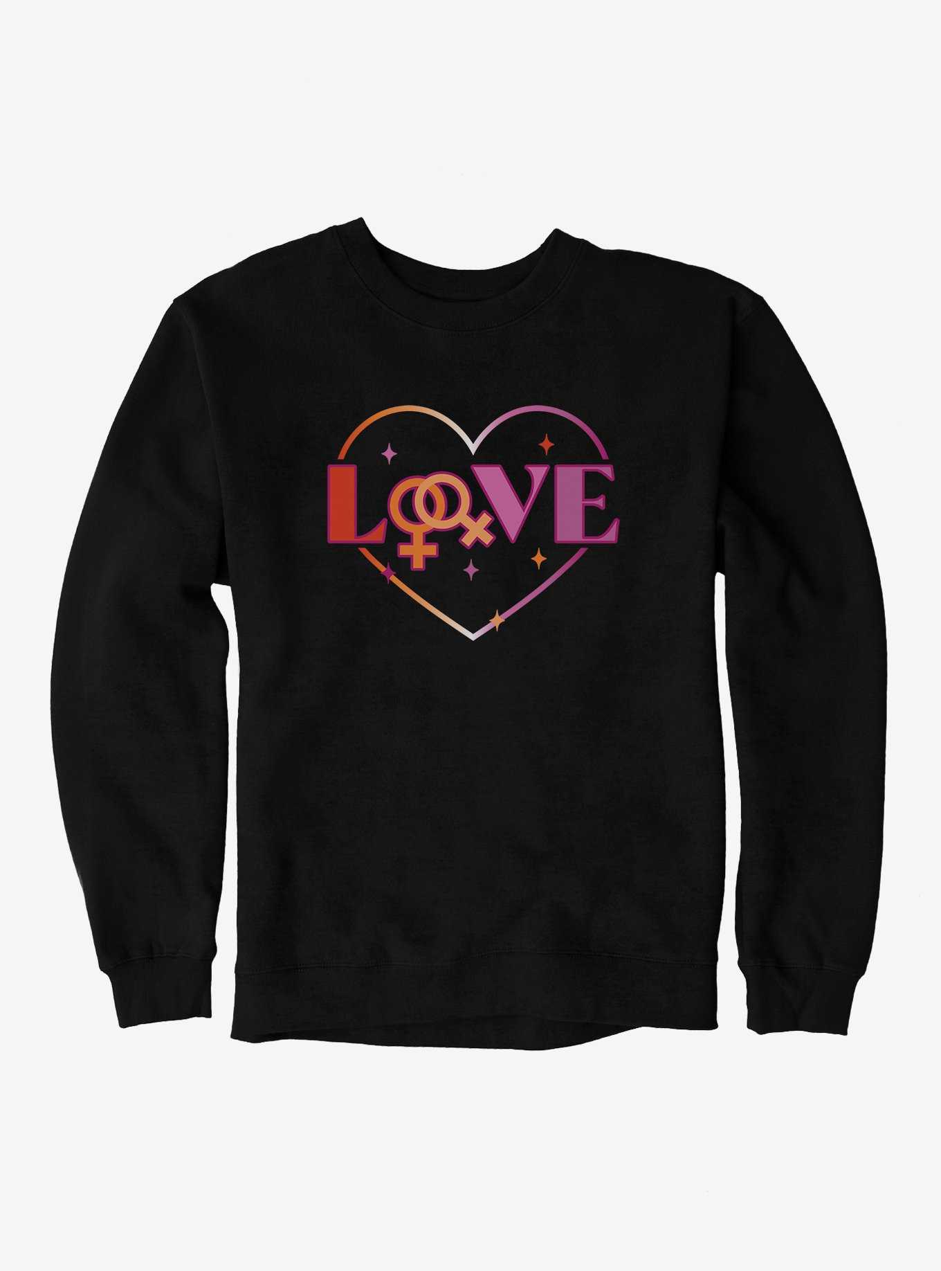 Pride Lesbian Love Heart Sweatshirt, , hi-res