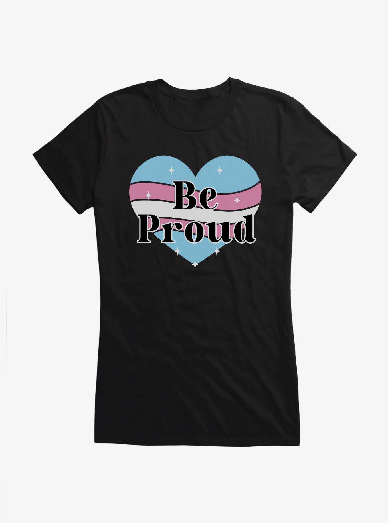 Pride Be Proud Heart Transgender Colors Girls T-Shirt, , hi-res