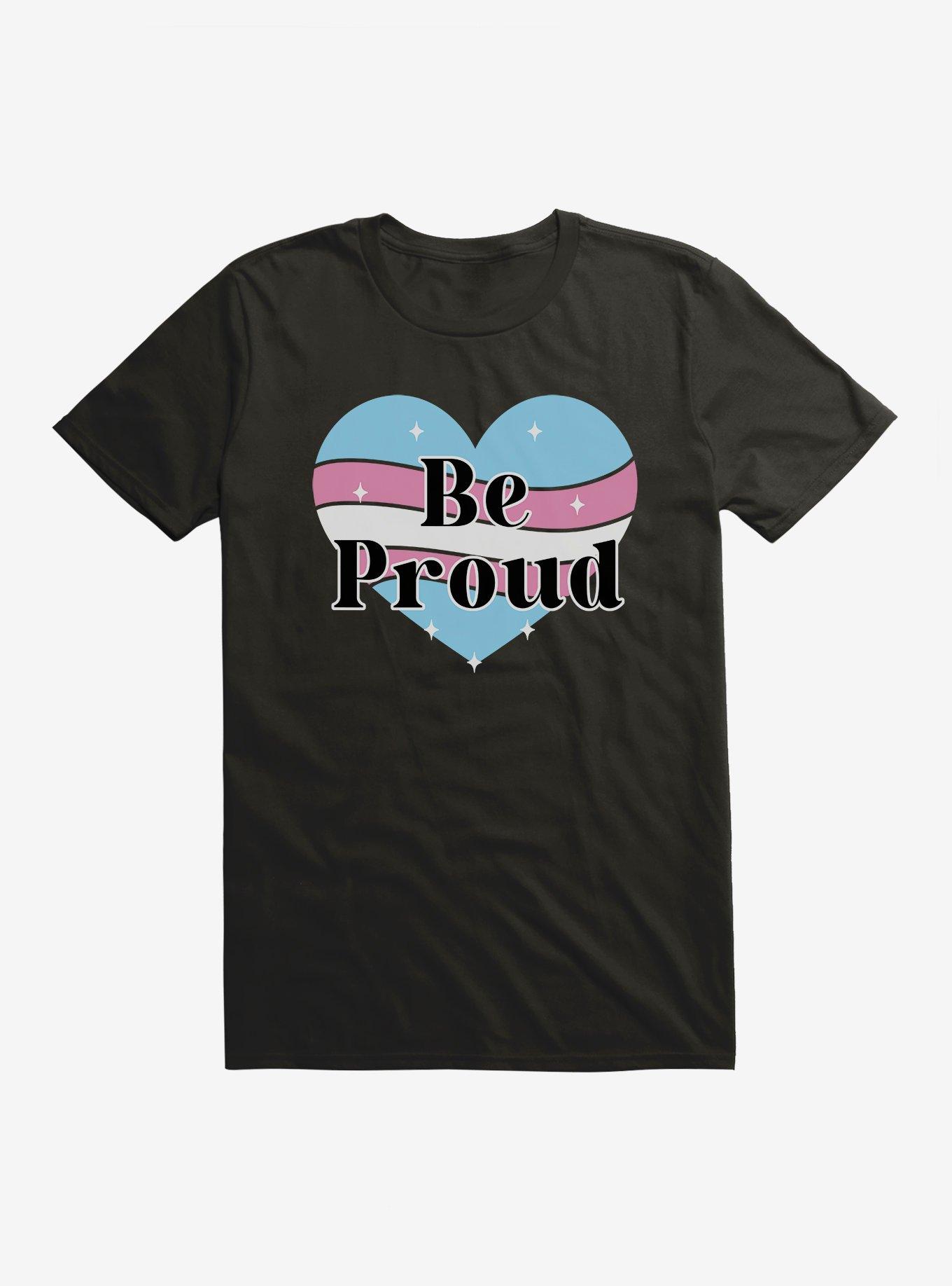 Pride Be Proud Heart Transgender Colors T-Shirt, , hi-res