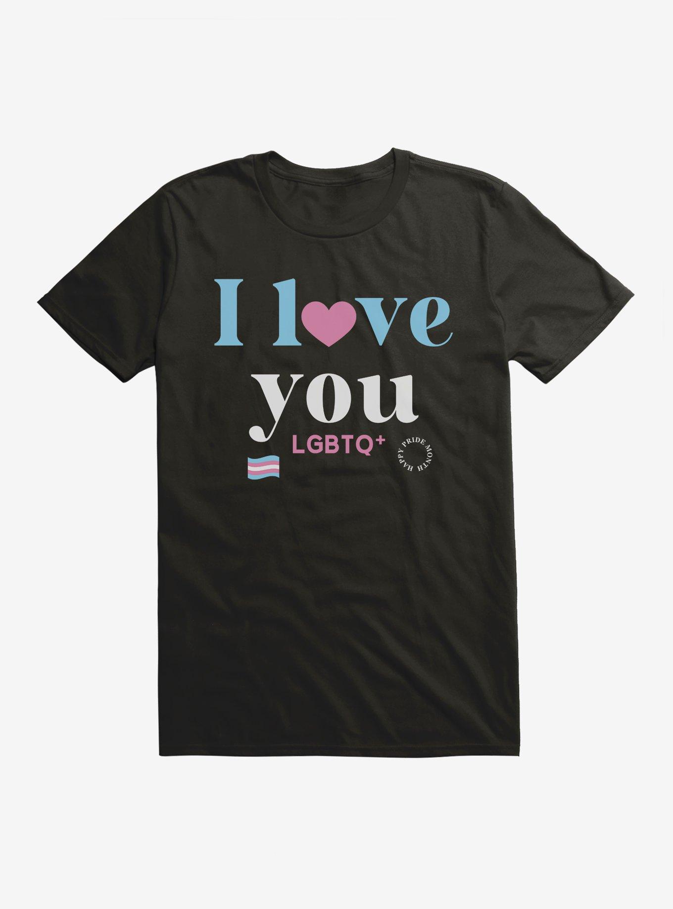 Pride I Love You Transgender Flag T-Shirt, BLACK, hi-res