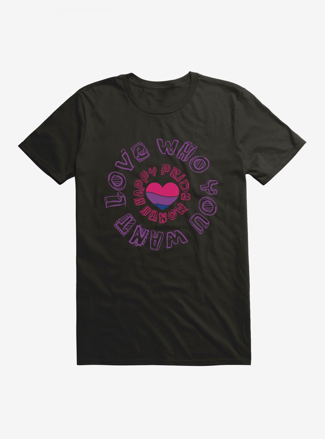 Pride Bisexual Heart Love Who You Want T-Shirt