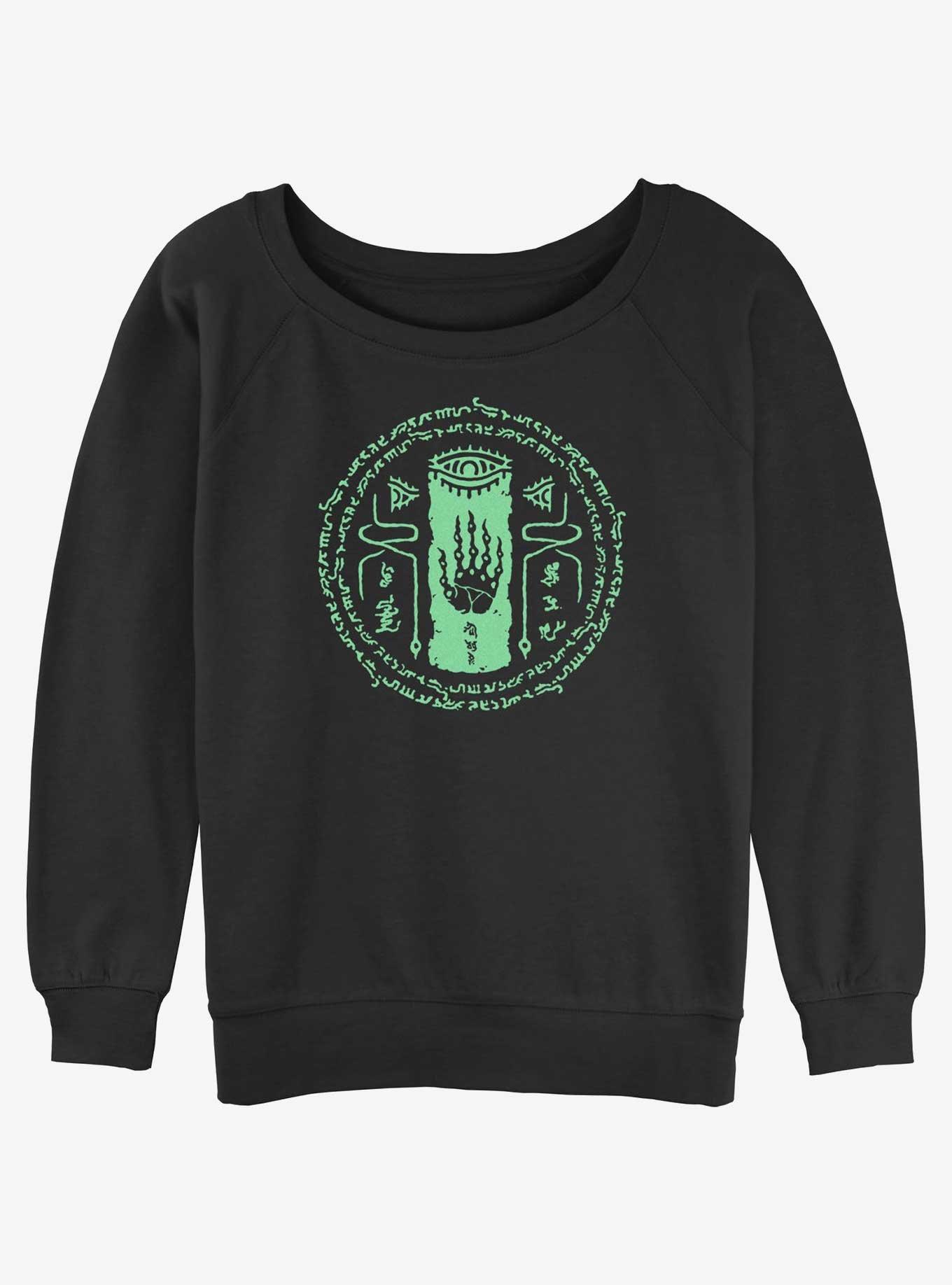 The Legend Of Zelda Tears Of The Kingdom Glowing Shrine Rune Girls Slouchy Sweatshirt, BLACK, hi-res