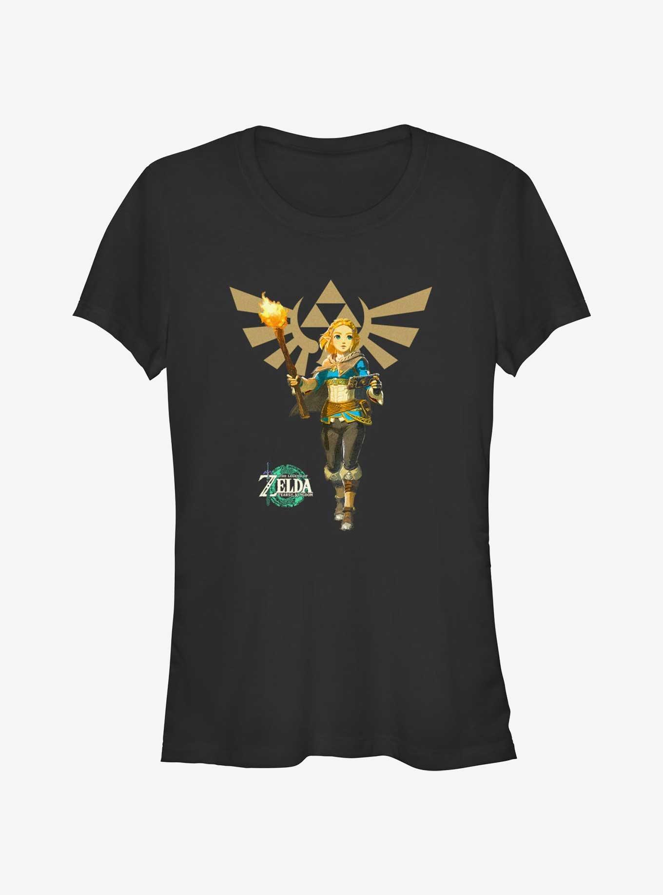The Legend Of Zelda Tears Of The Kingdom Zelda Hyrule Crest Girls T-Shirt, BLACK, hi-res