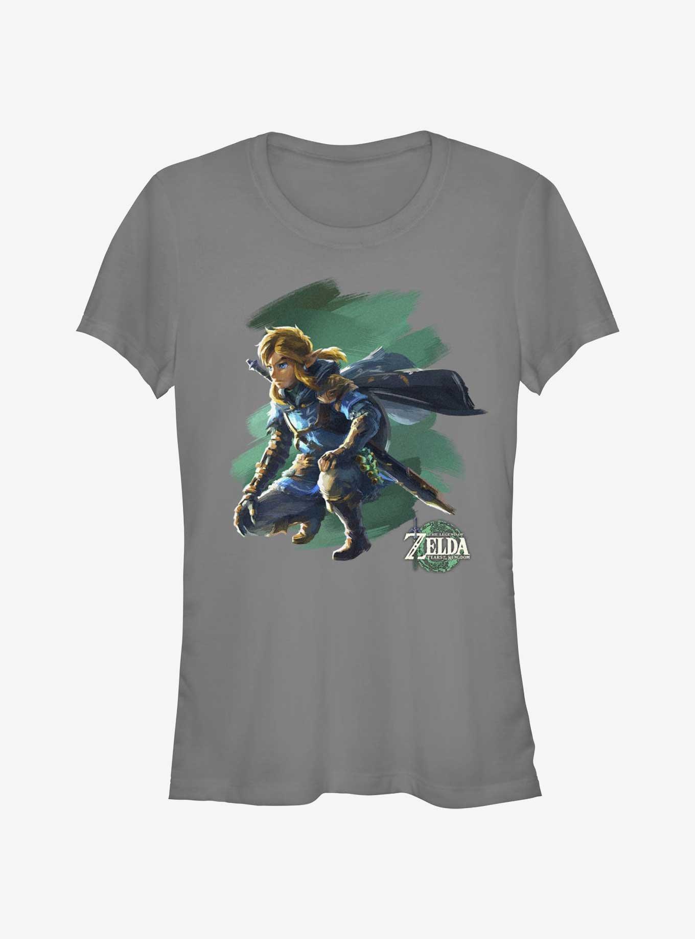 The Legend Of Zelda Tears Of The Kingdom Crouch Link Girls T-Shirt, CHARCOAL, hi-res
