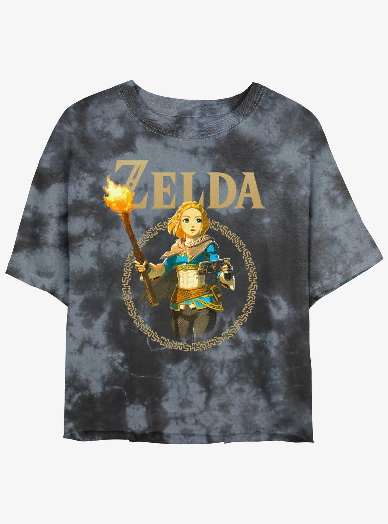 The Legend Of Zelda Zelda Badge Tie-Dye Girls Crop T-Shirt, , hi-res