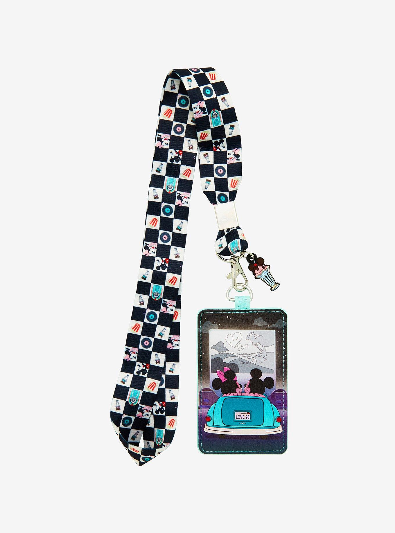 Loungefly Disney Mickey Mouse & Minnie Mouse Drive-In Lanyard & Cardholder, , hi-res