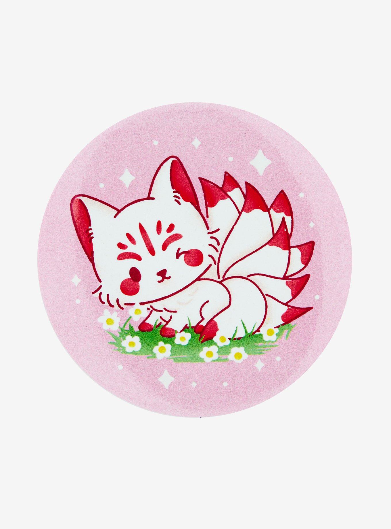 Kitsune Fox Pastel 3 Inch Button, , hi-res