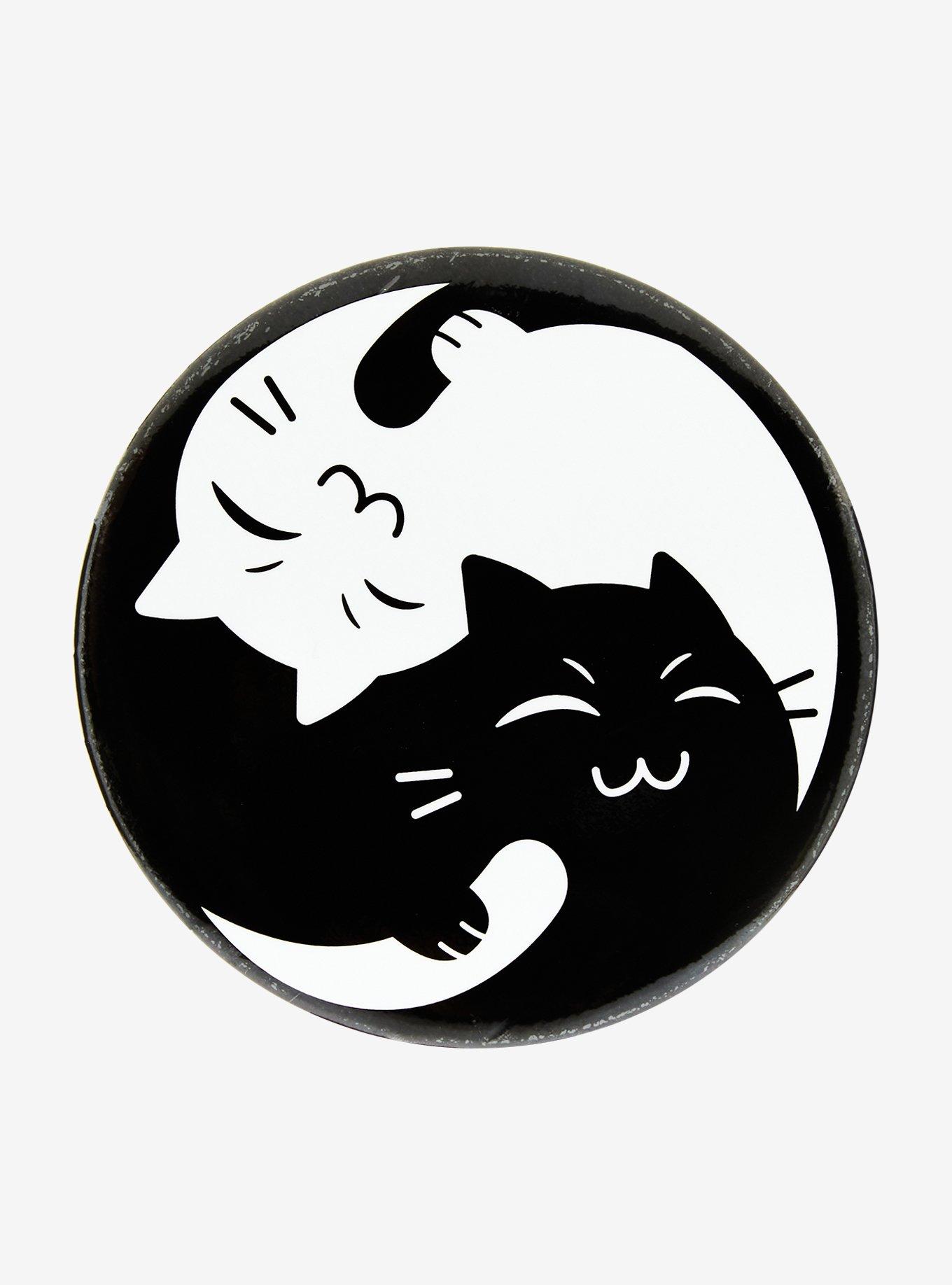 Cat Yin-Yang 3 Inch Button, , hi-res