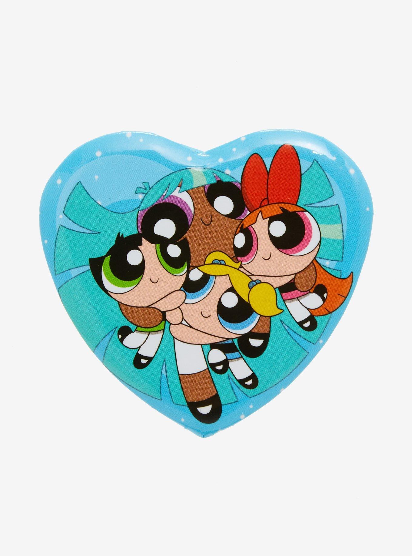 The Powerpuff Girls Trio & Bliss Heart-Shaped Button, , hi-res