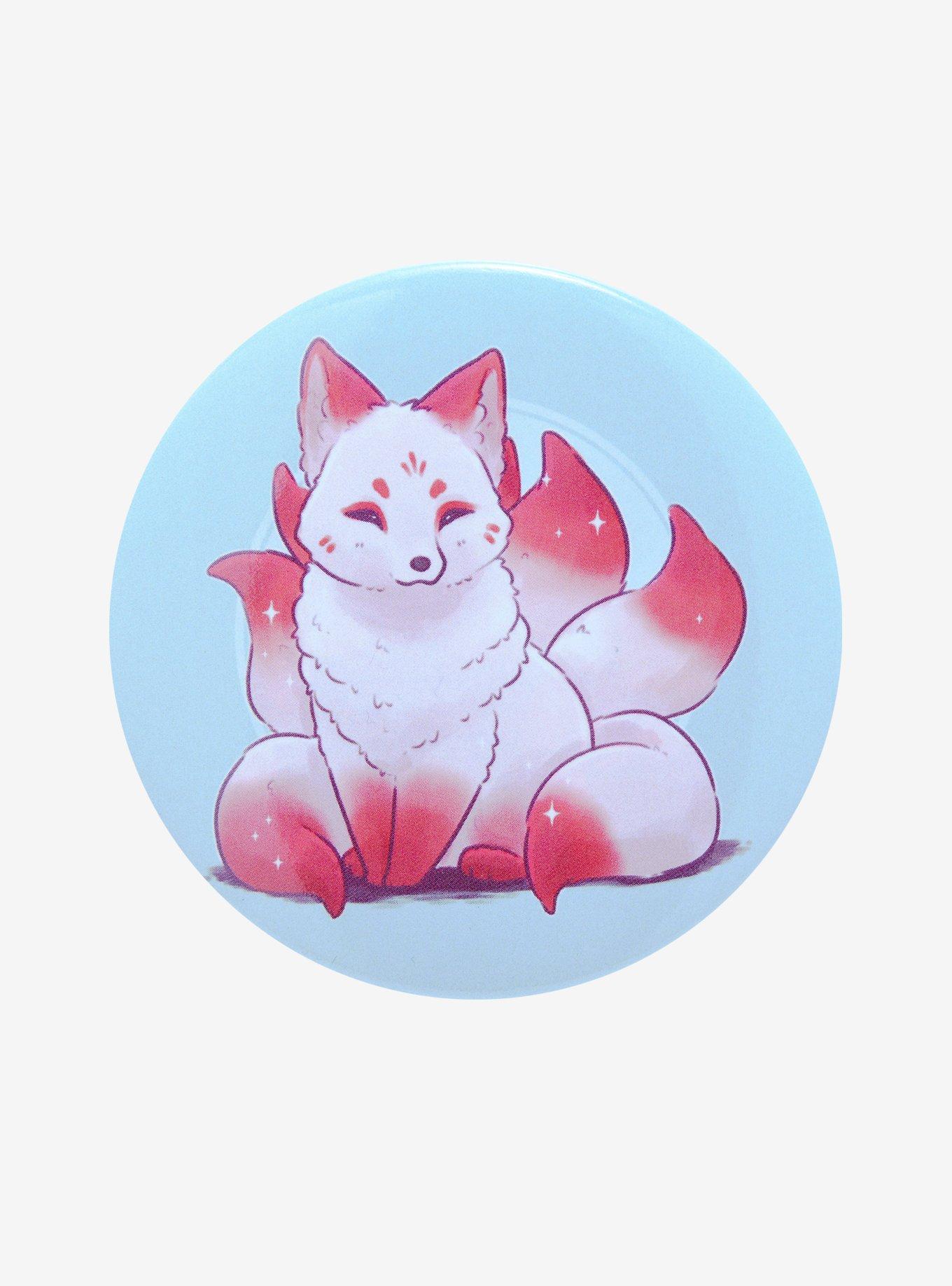 Kitsune Fox 3 Inch Button, , hi-res