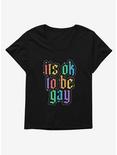 Pride It's Ok To Be Gay Womens T-Shirt Plus Size, BLACK, hi-res