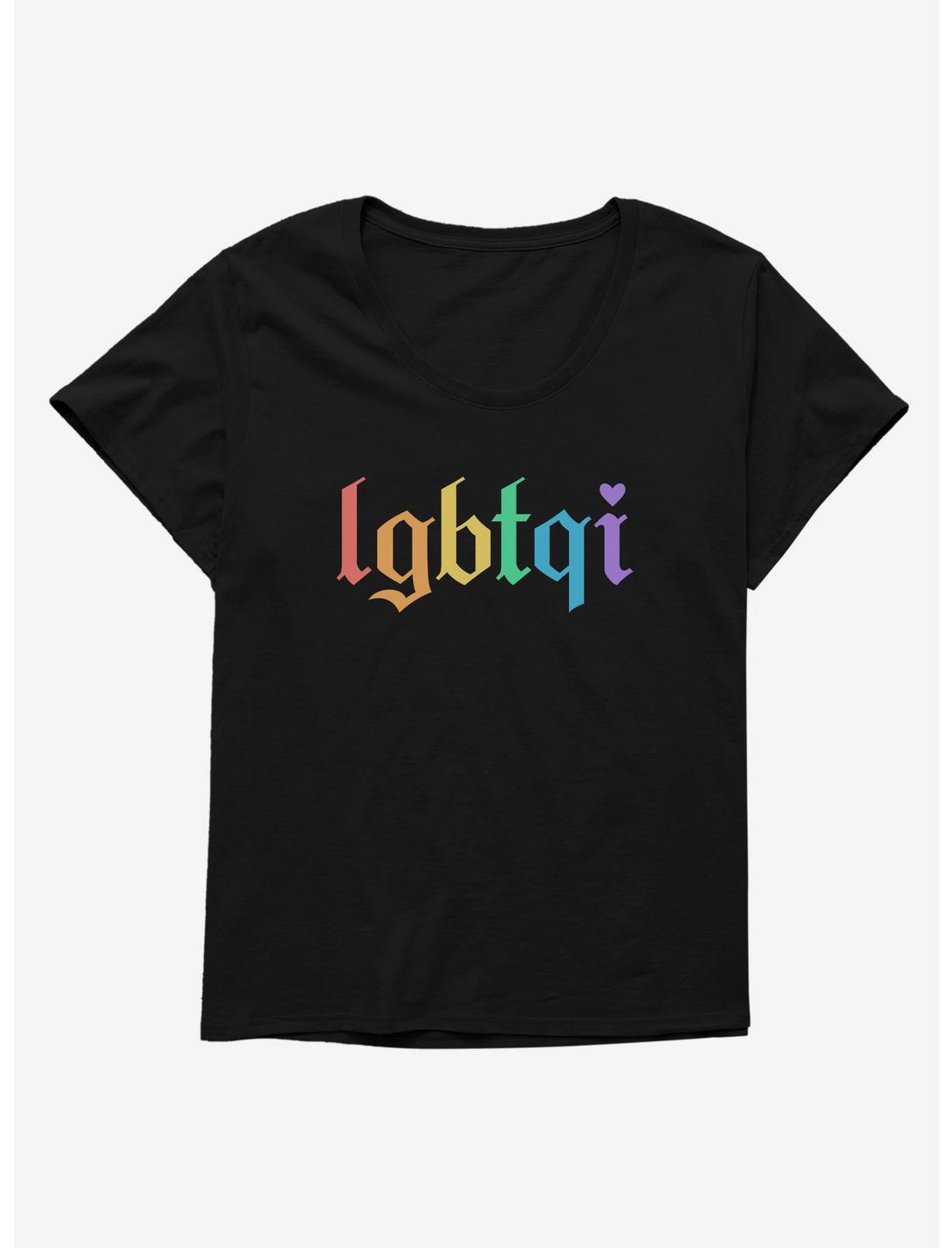 Pride LGBTQI Rainbow Womens T-Shirt Plus Size, BLACK, hi-res