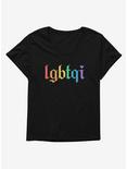 Pride LGBTQI Rainbow Womens T-Shirt Plus Size, BLACK, hi-res