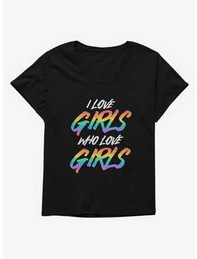 Pride I Love Girls Who Love Girls Womens T-Shirt Plus Size, , hi-res