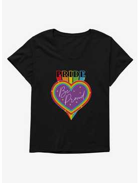 Pride Be Proud Heart Sparkles Womens T-Shirt Plus Size, , hi-res